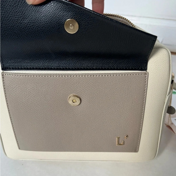 L' AUTRE CHOSE Leather Camera Bag Medium Card Pocket White Crossbody Shoulder - Picture 7 of 16